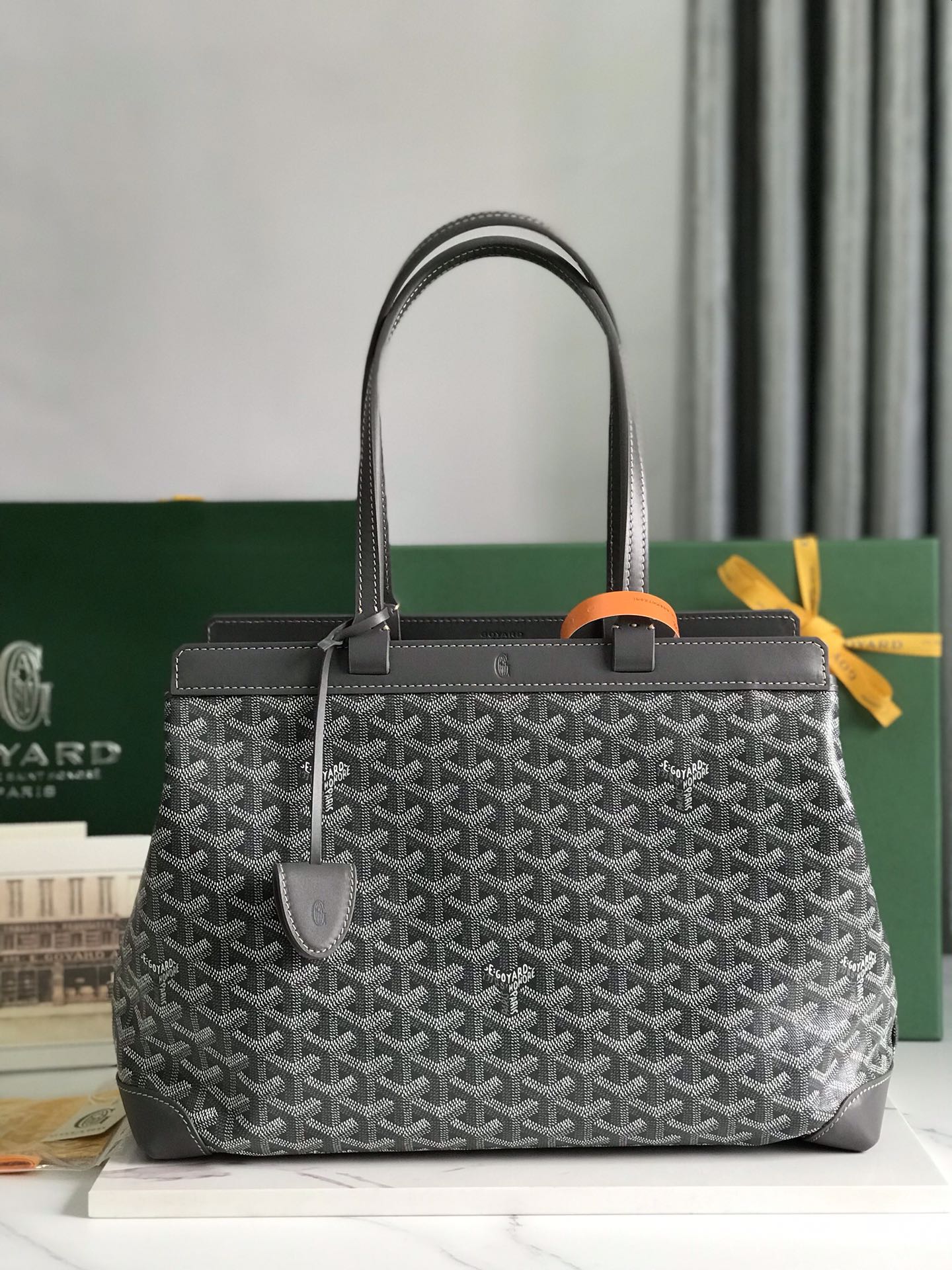 Goyard Tan Goyardine Coated Canvas and Leather bag black