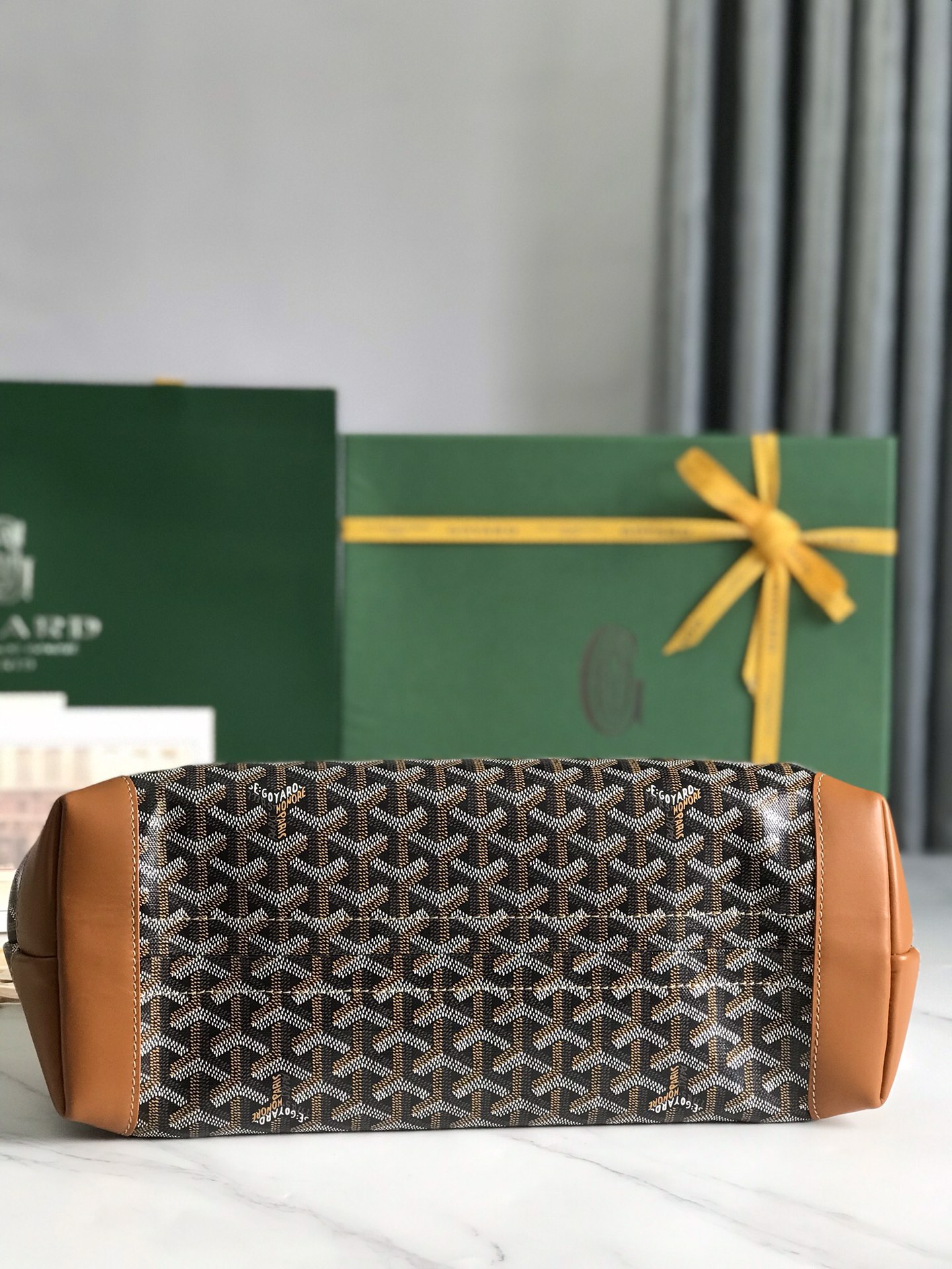 Goyard Tan Goyardine Coated Canvas and Leather bag brown