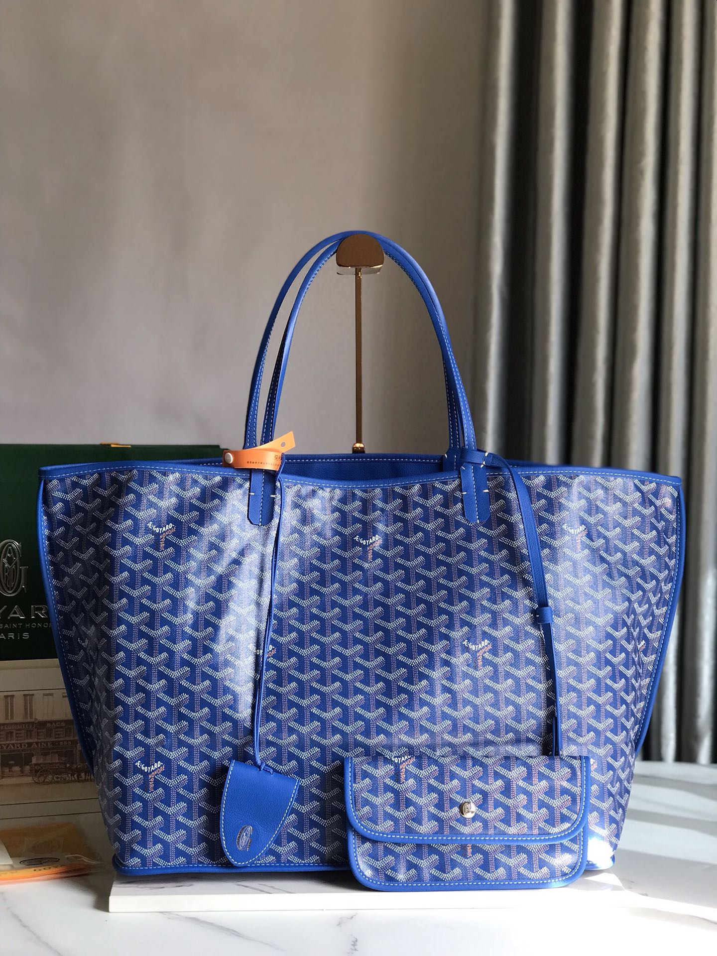 Goyard st louis blue Goyard Saint Louis Claire-Voie GM Bag Turquoise)