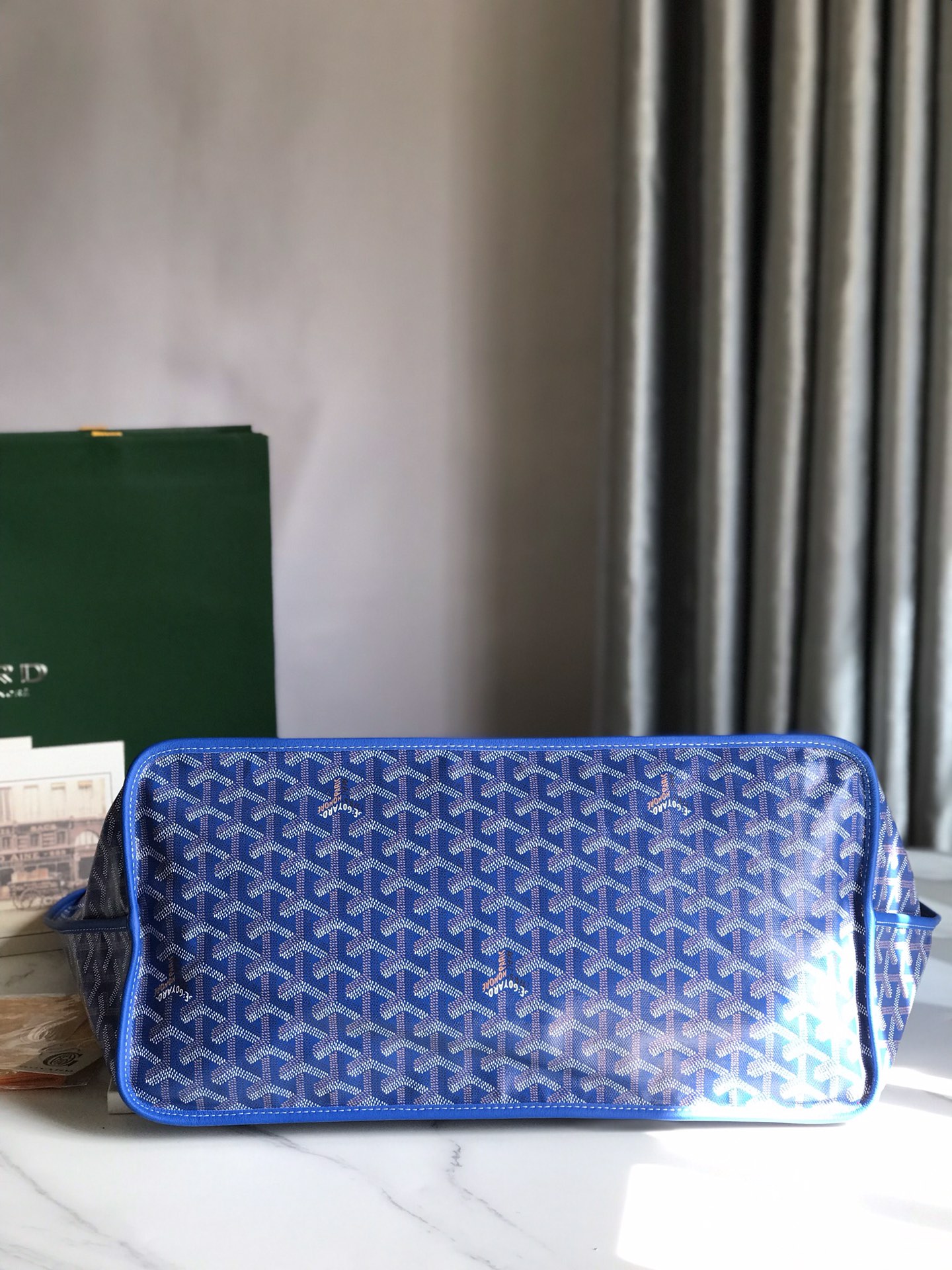 Goyard st louis blue Goyard Saint Louis Claire-Voie GM Bag Turquoise)