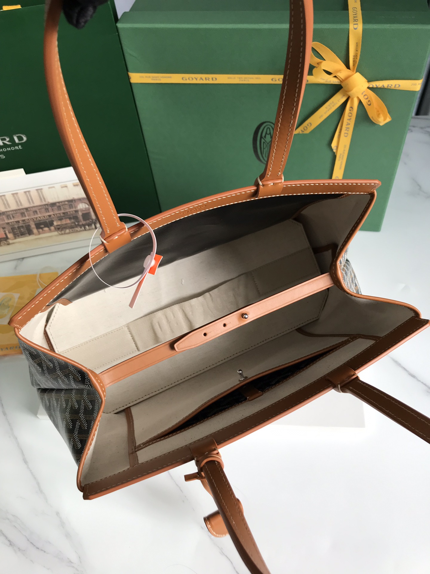 Goyard Tan Goyardine Coated Canvas and Leather bag brown