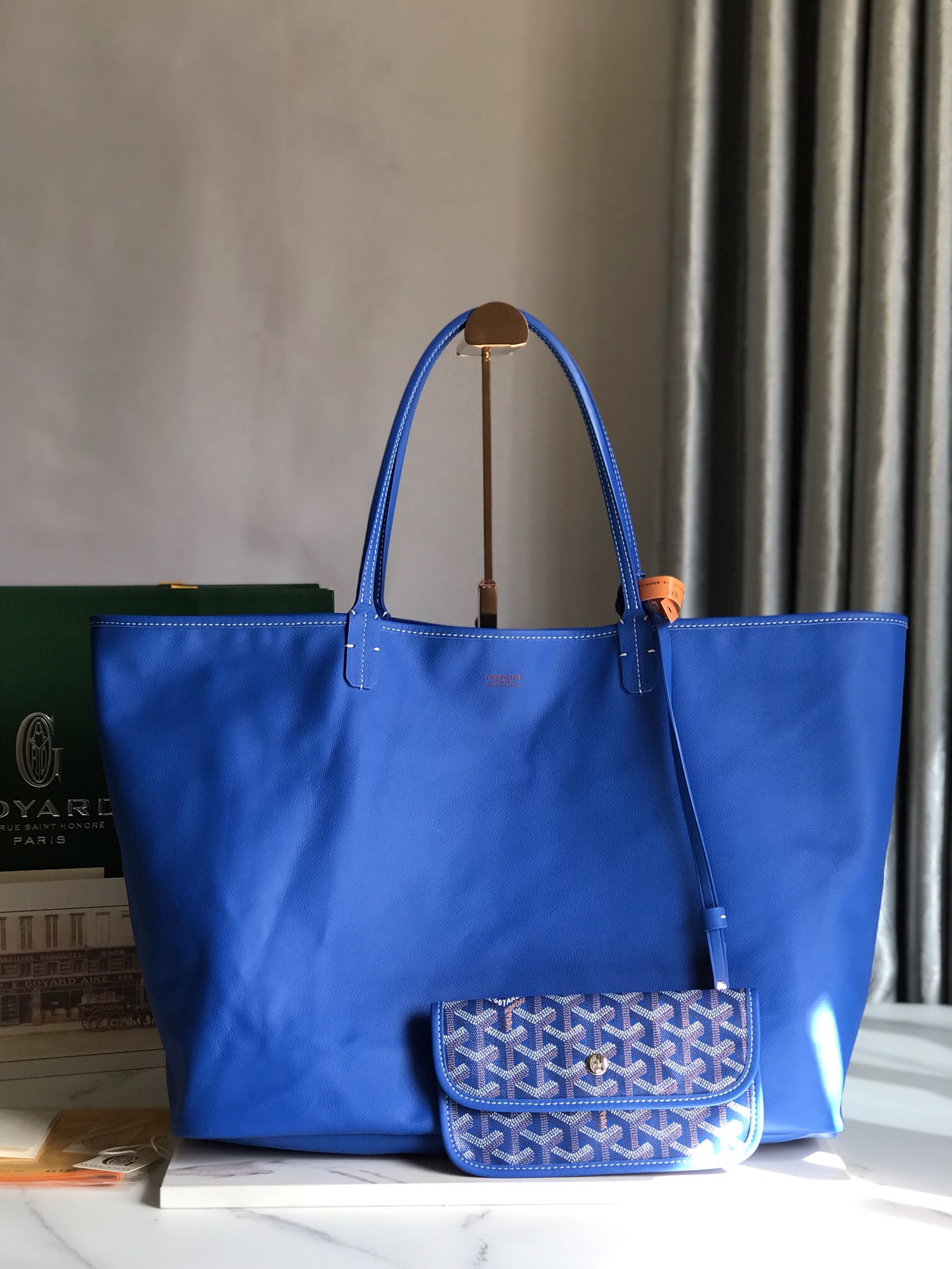 Goyard st louis blue Goyard Saint Louis Claire-Voie GM Bag Turquoise)