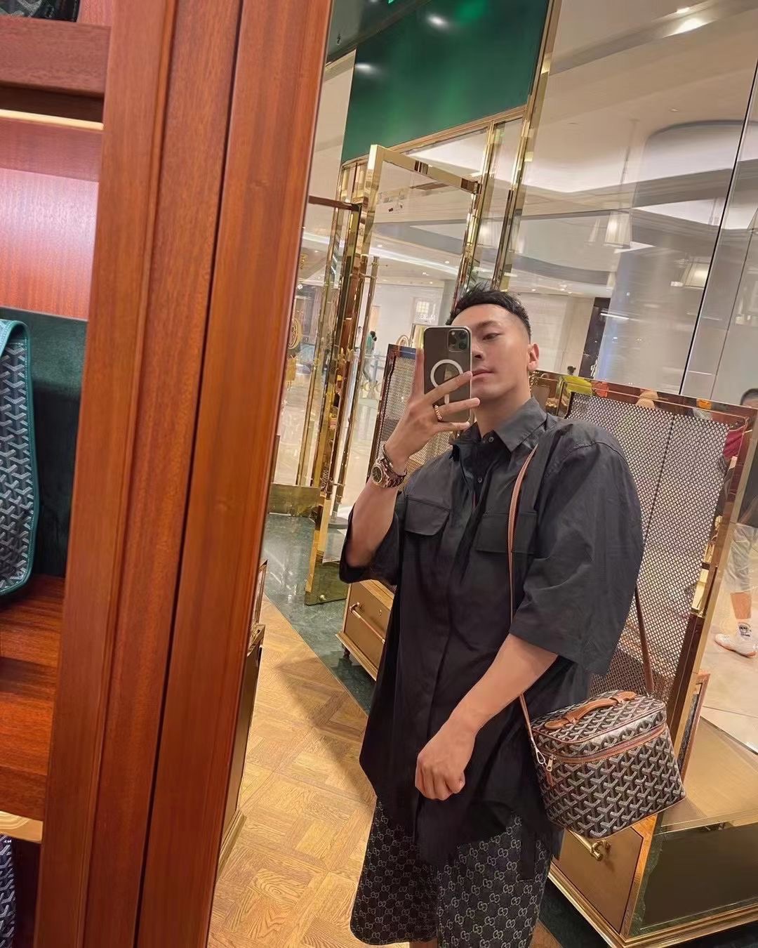 Goyard Brown Goyardine Muse Vanity Case Cloth Cloth