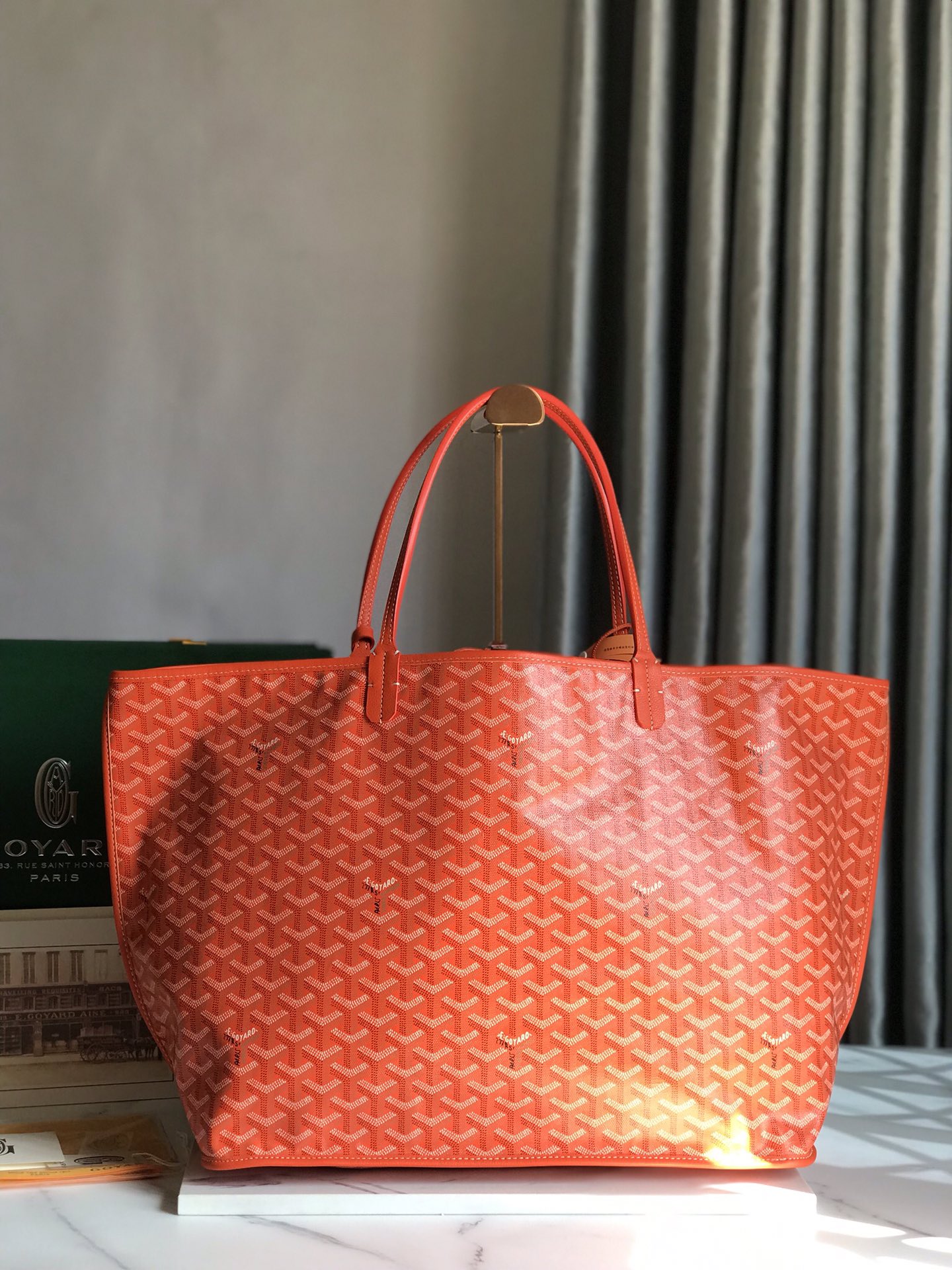 Goyard Goyardine Orange St. Louis PM Tote Bag ...