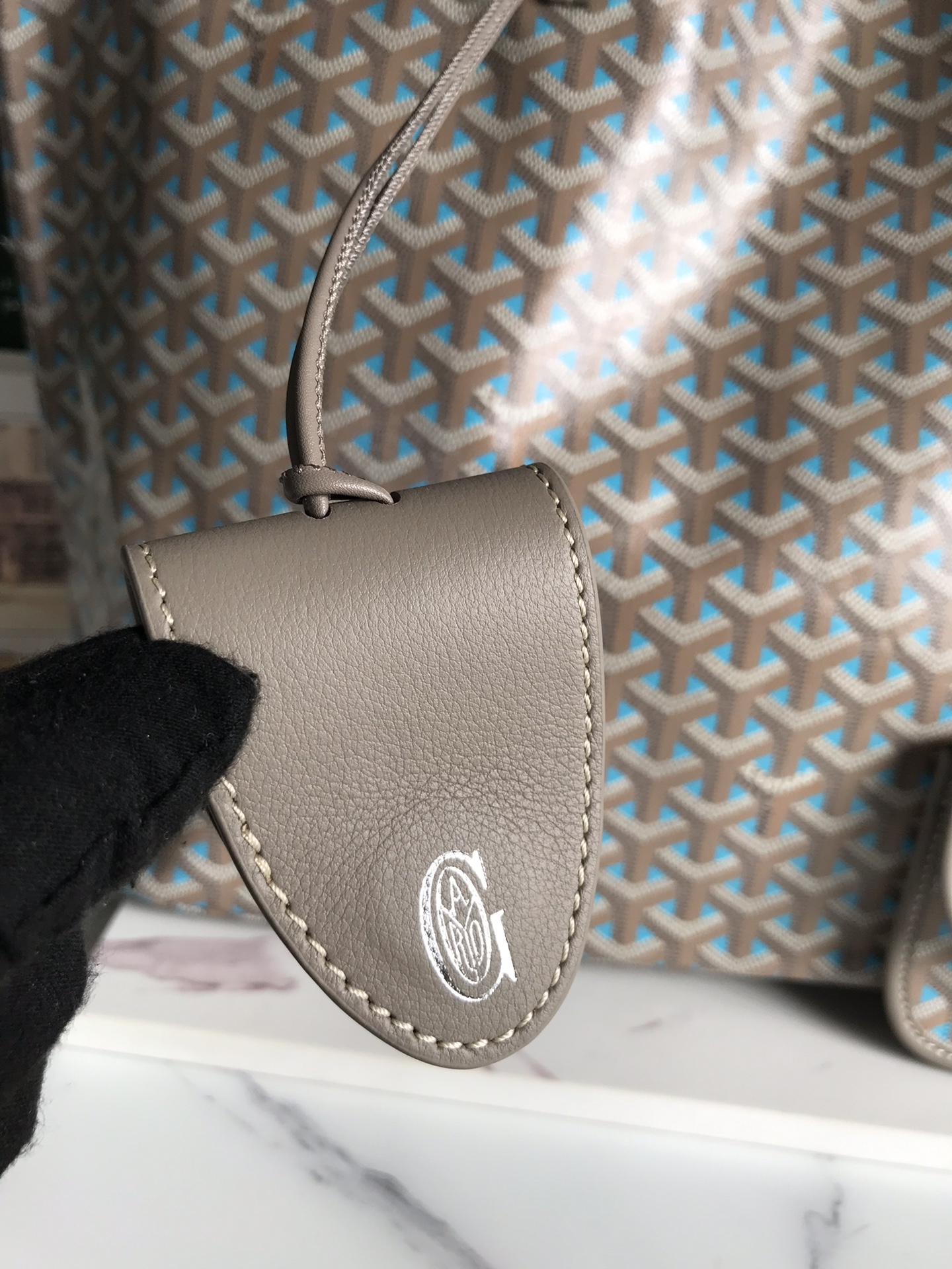 GOYARD Saint Louis PM Tote Bag Claire Voie Greige Turquois