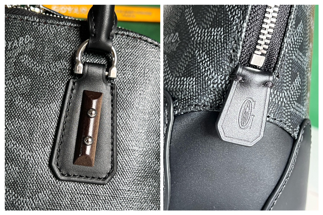 Goyard Black Goyardine Coated Canvas and Leather Vendome Satchel Goyard