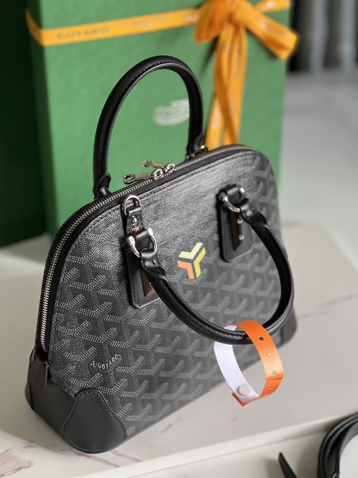 Goyard Black Goyardine Coated Canvas and Leather Vendome Satchel Goyard