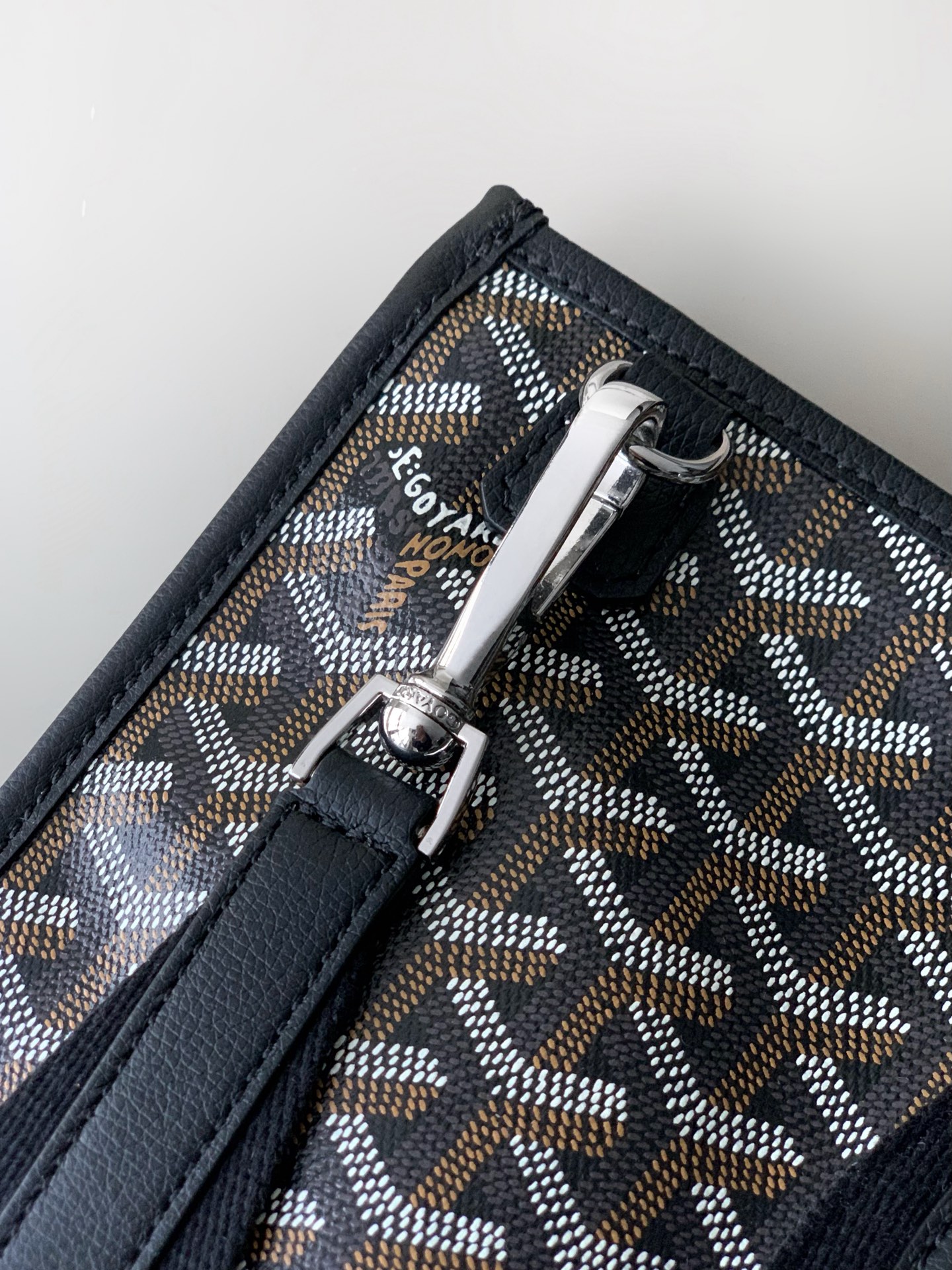 GOYARD Goyardine Calfskin Morvan Document Case black brown
