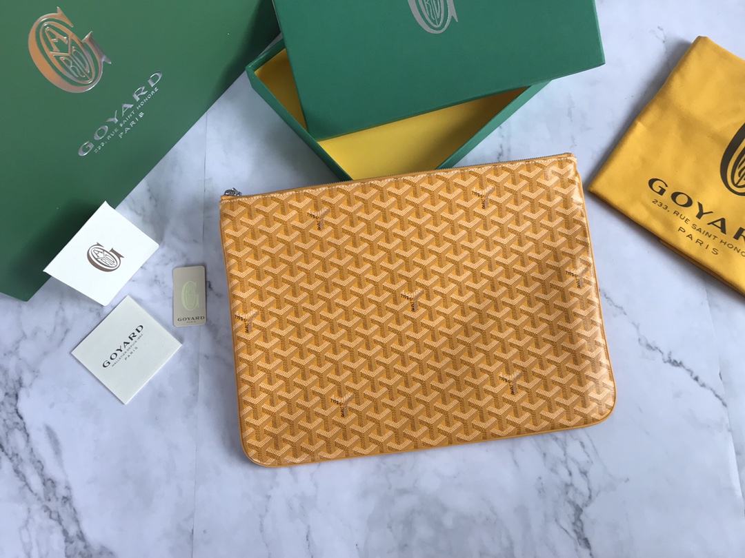 GOYARD Goyardine Senat Pochette GM Sky yellow