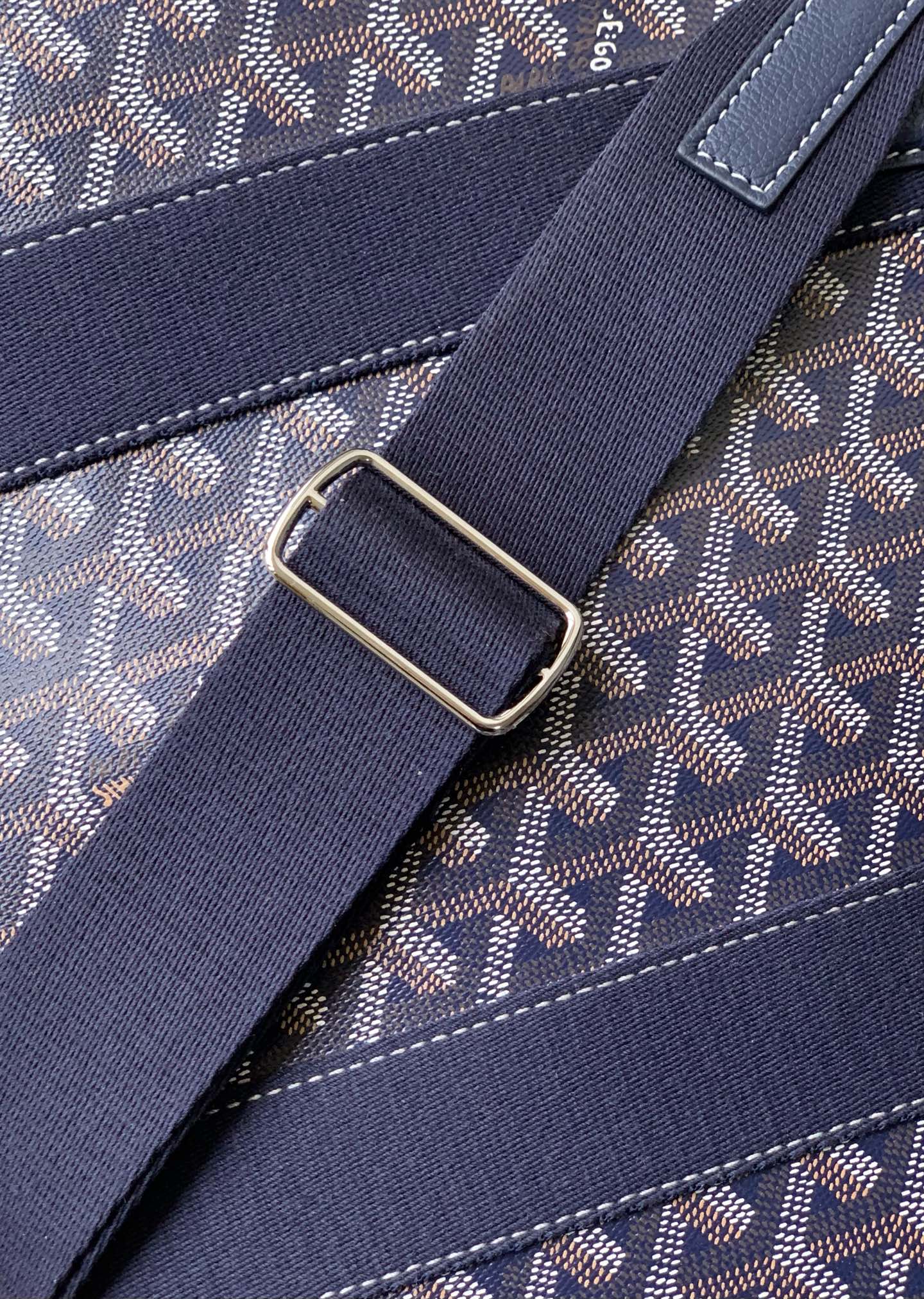 GOYARD Goyardine Calfskin Morvan Document Case Navy blue