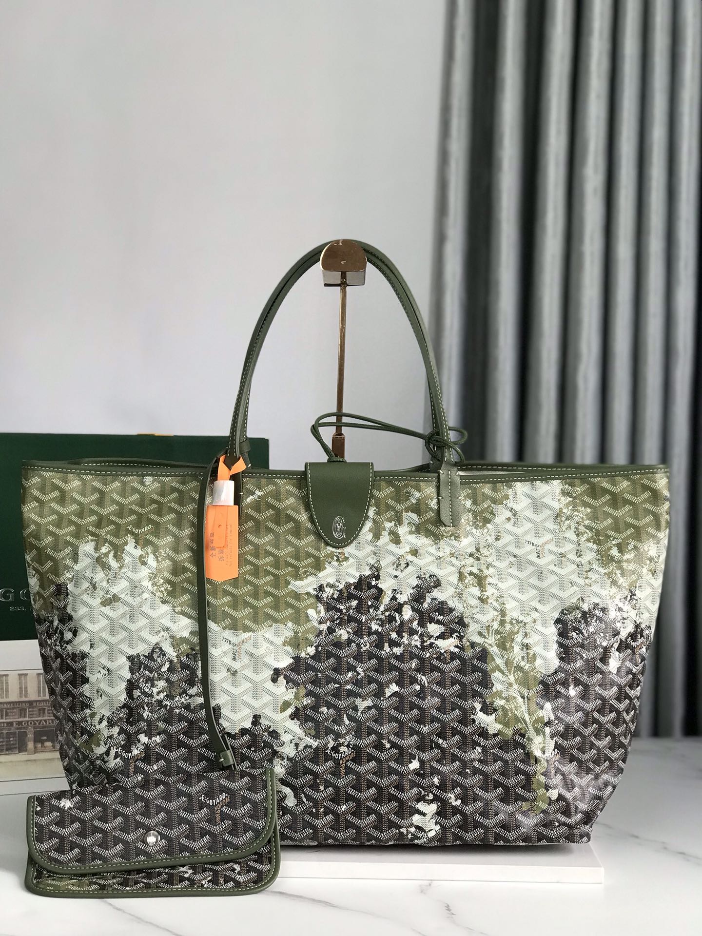 GOYARD Goyardine Saint Louis Canopee GM Khaki 1562907