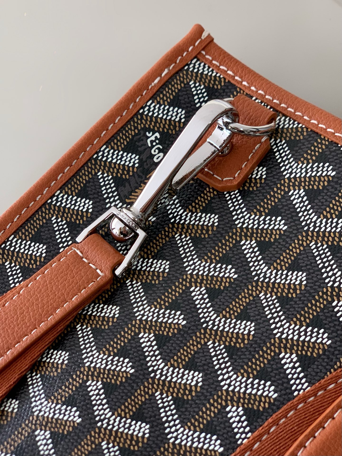 GOYARD Goyardine Calfskin Morvan Document Case brown