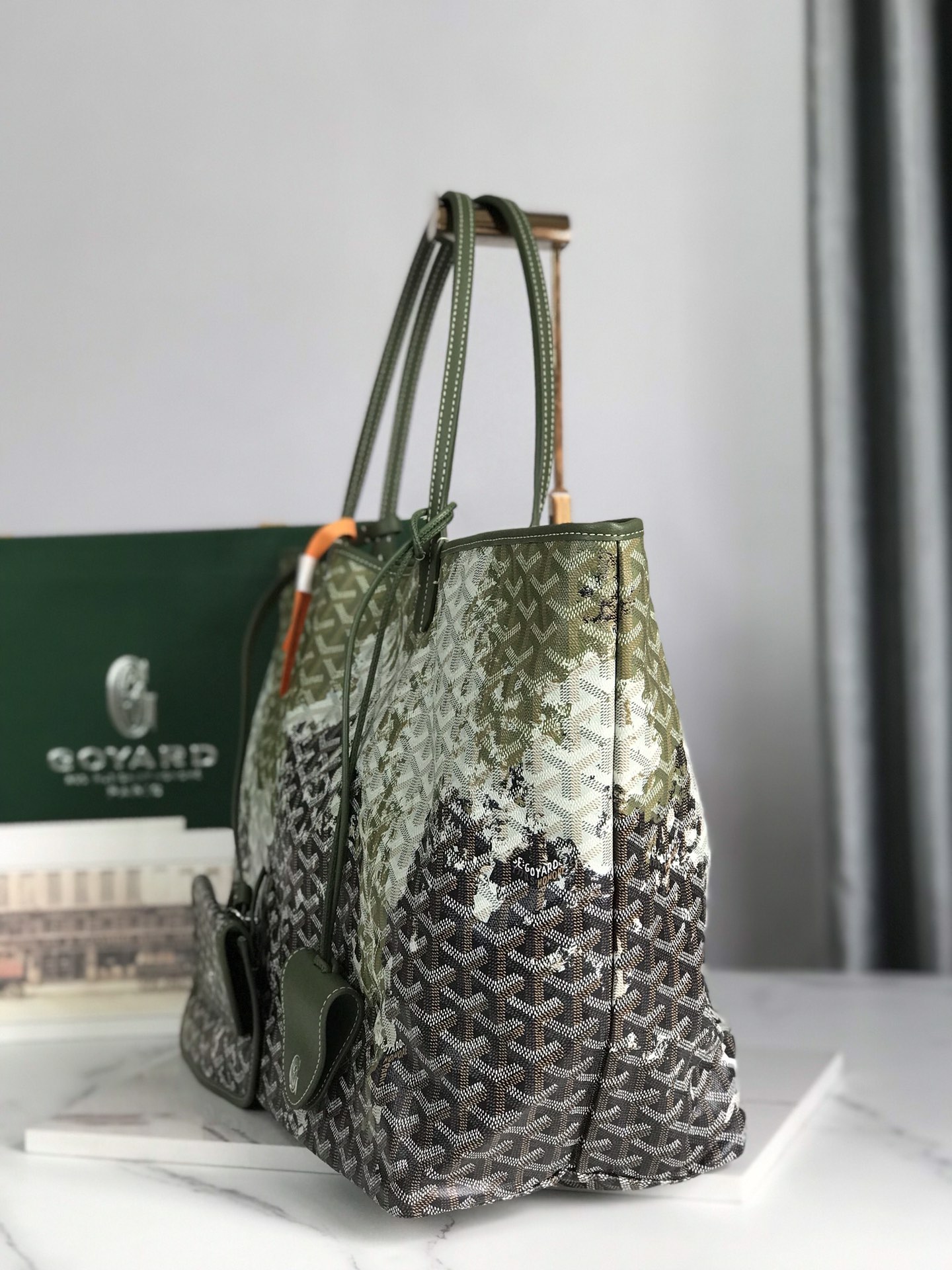 GOYARD Goyardine Saint Louis Canopee GM Khaki 1562907