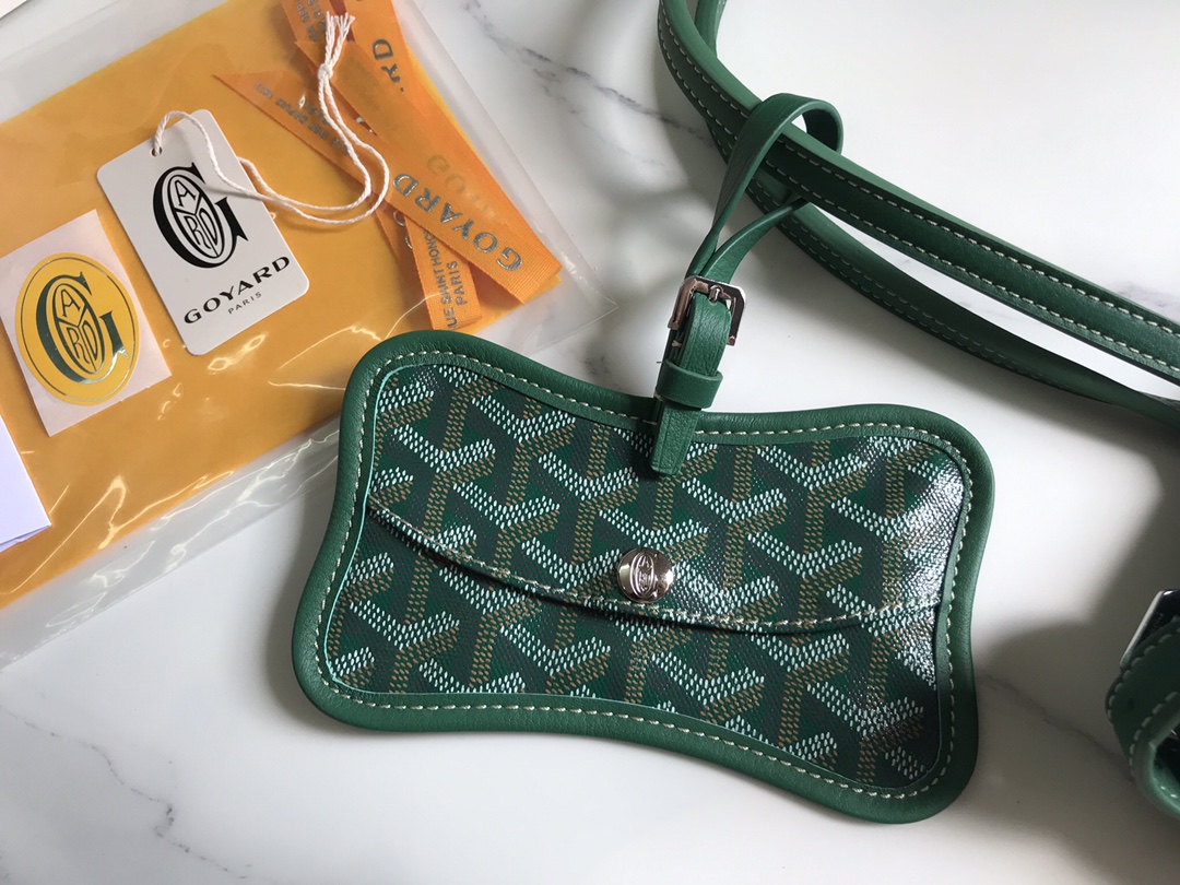 Goyard Chien Gris Pet Carrier Tote Coated Canvas bag green