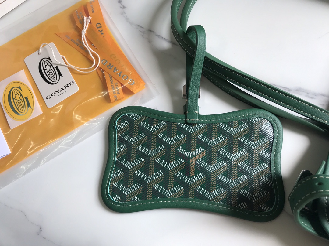 Goyard Chien Gris Pet Carrier Tote Coated Canvas bag green
