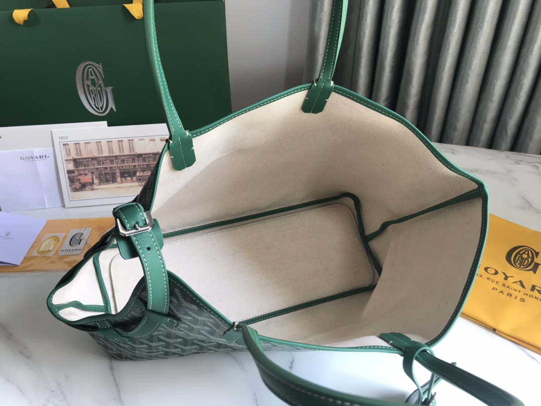 Goyard Chien Gris Pet Carrier Tote Coated Canvas bag green