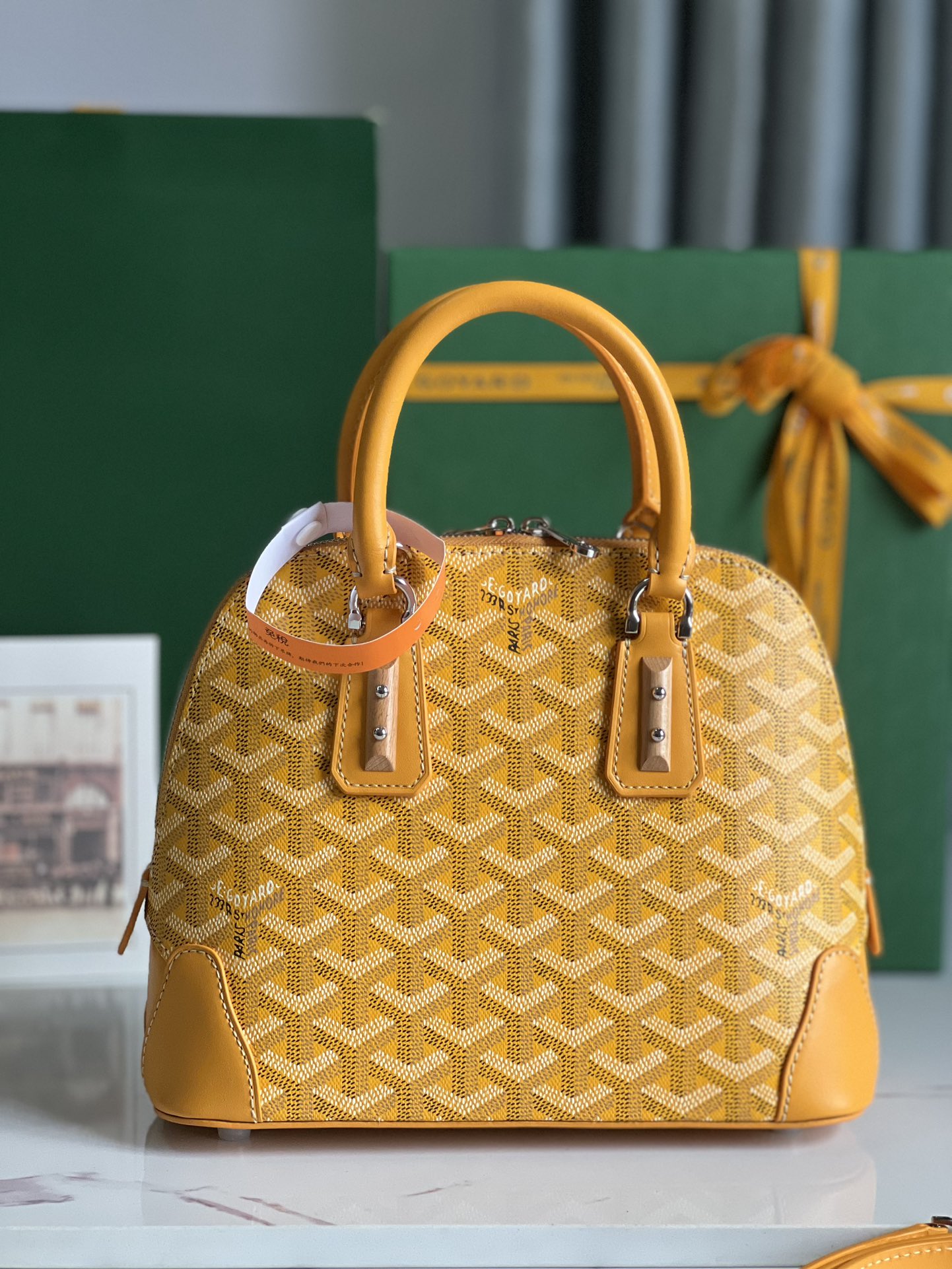 Goyard Yellow Goyardine Coated Canvas and Leather