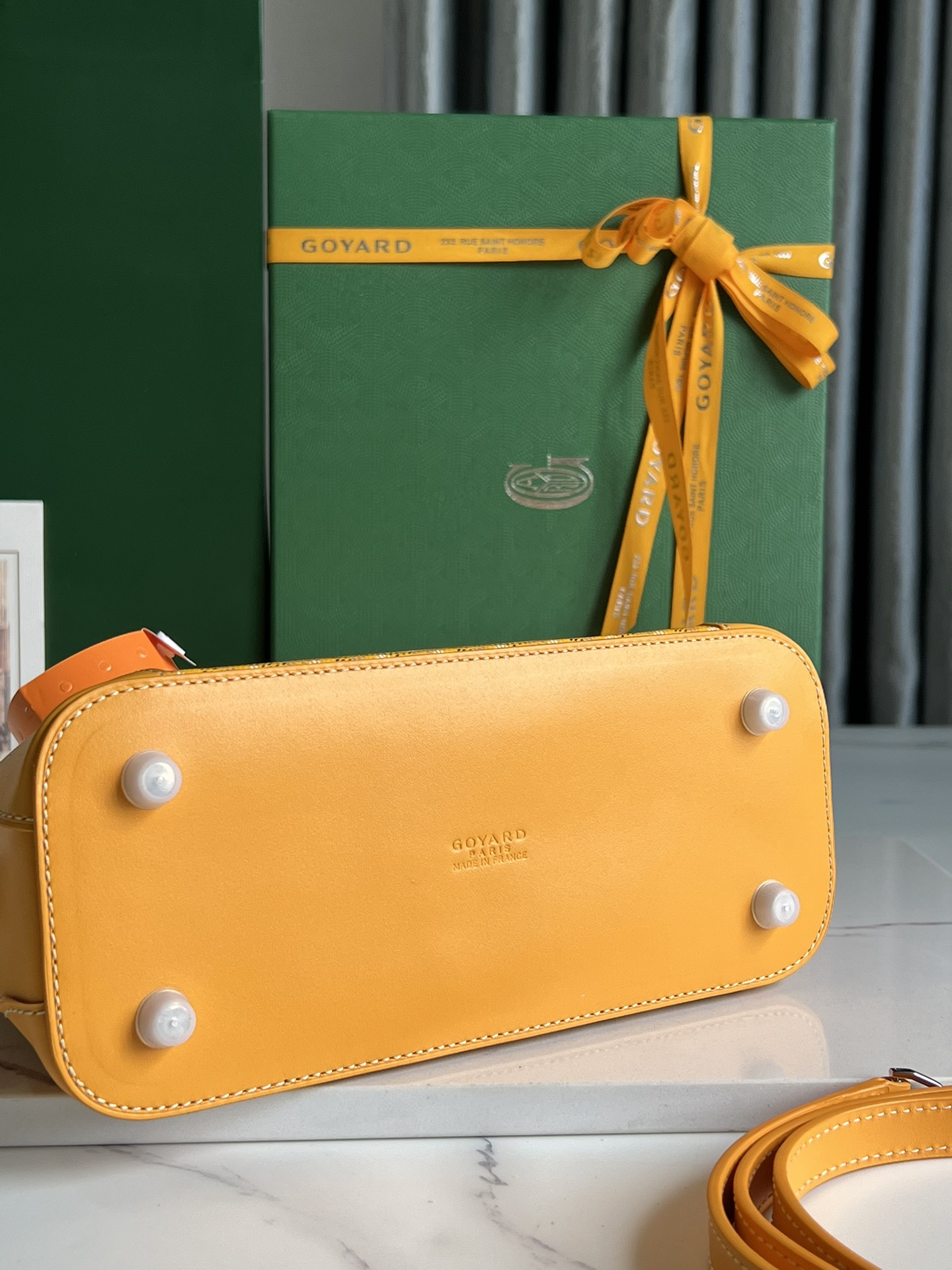 Goyard Yellow Goyardine Coated Canvas and Leather