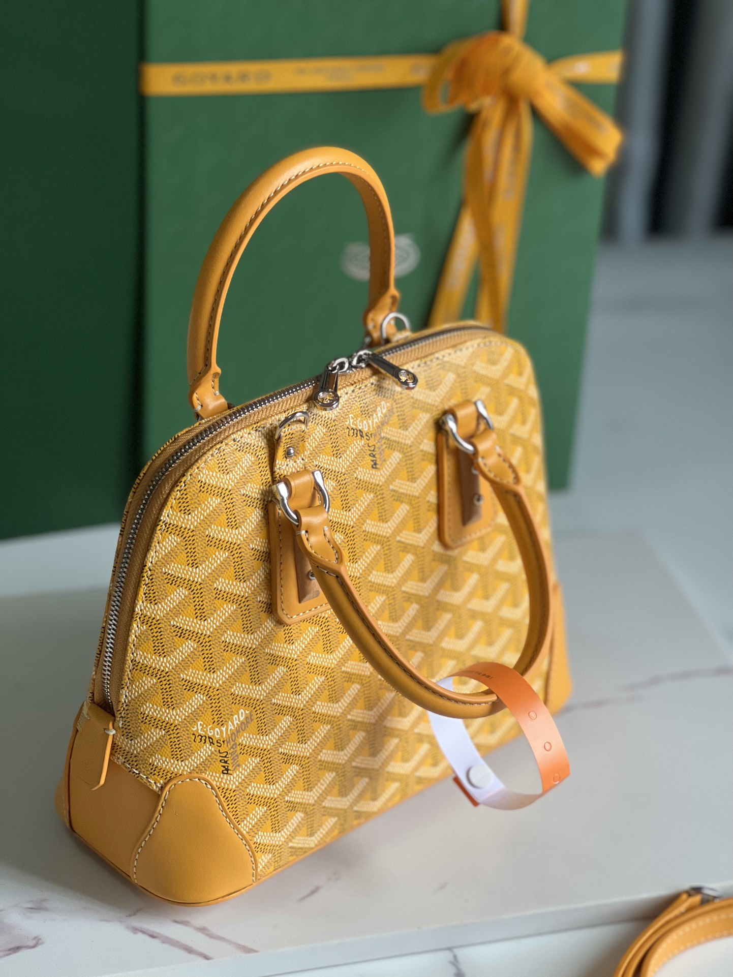 Goyard Yellow Goyardine Coated Canvas and Leather