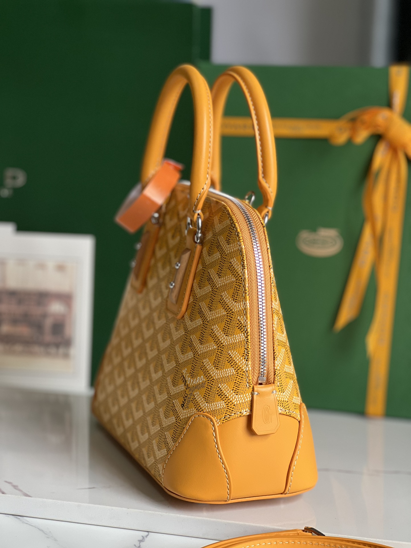 Goyard Yellow Goyardine Coated Canvas and Leather