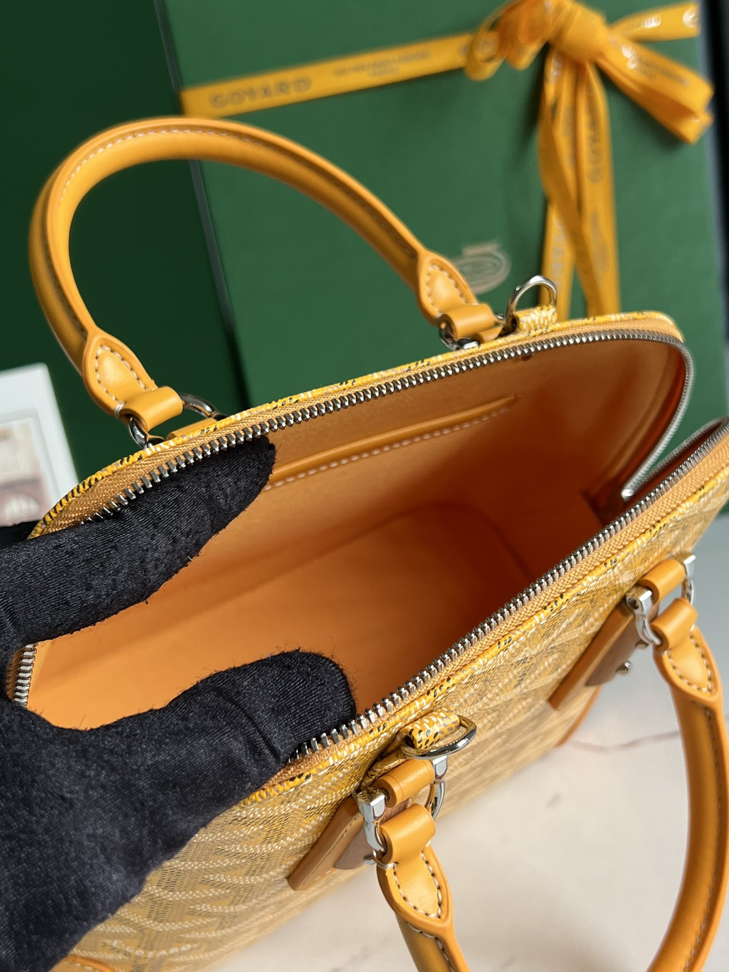 Goyard Yellow Goyardine Coated Canvas and Leather