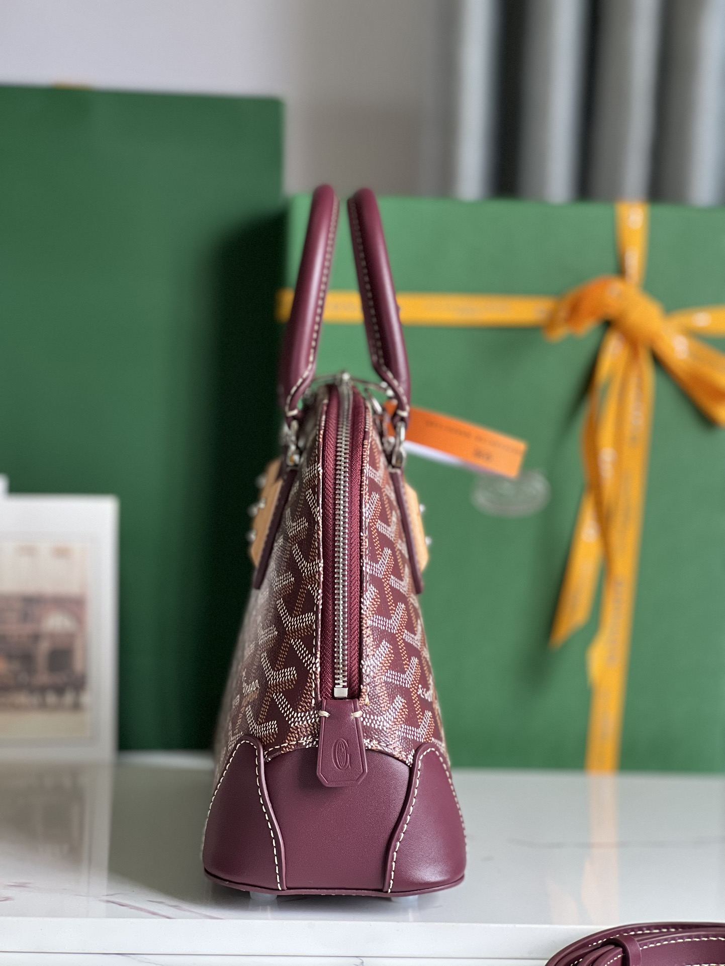 Goyard Vendome Mini Bag with Strap Burgundy