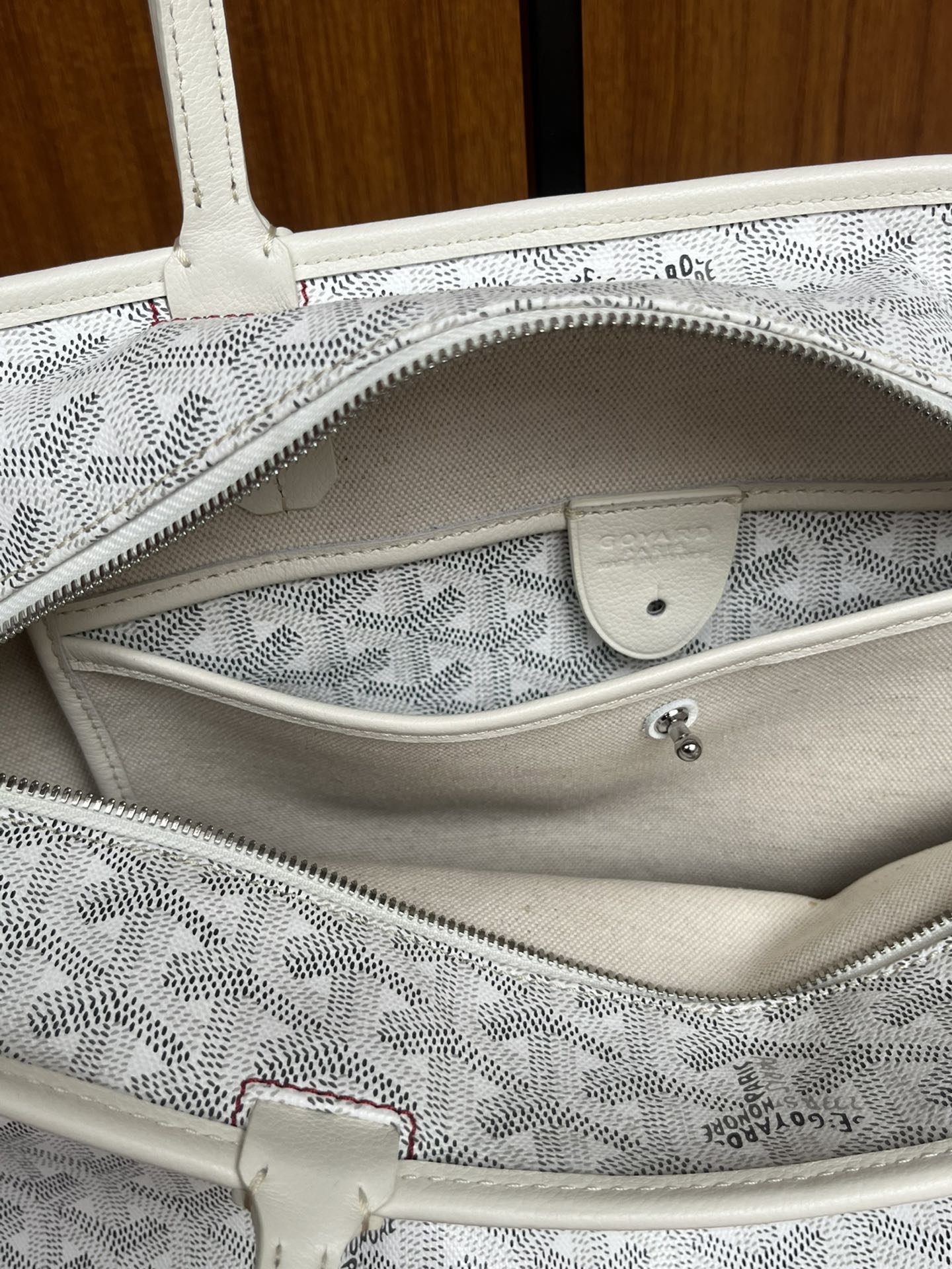 Goyard White Goyardine Coated Canvas and Leather Artois MM Tote | eBay