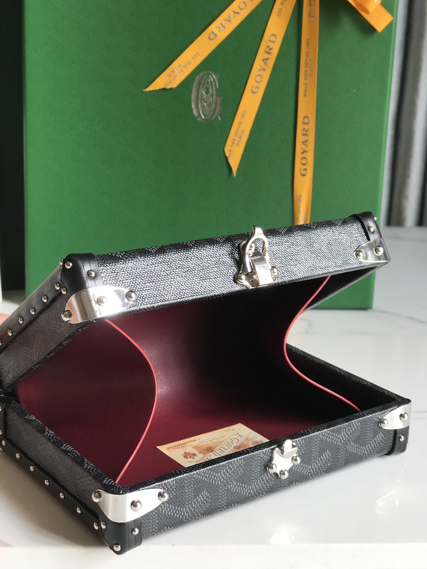 Goyard black Coated Canvas and Leather Minaudiere