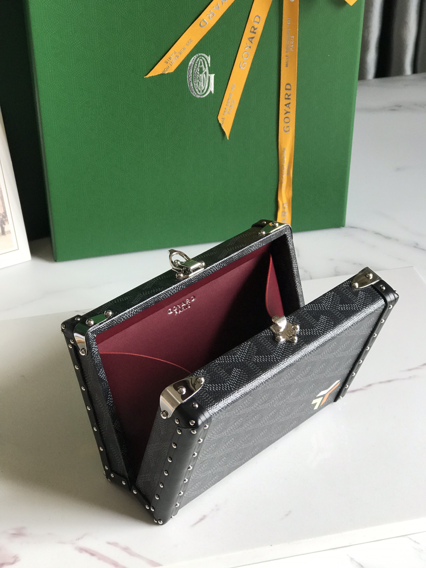Goyard black Coated Canvas and Leather Minaudiere