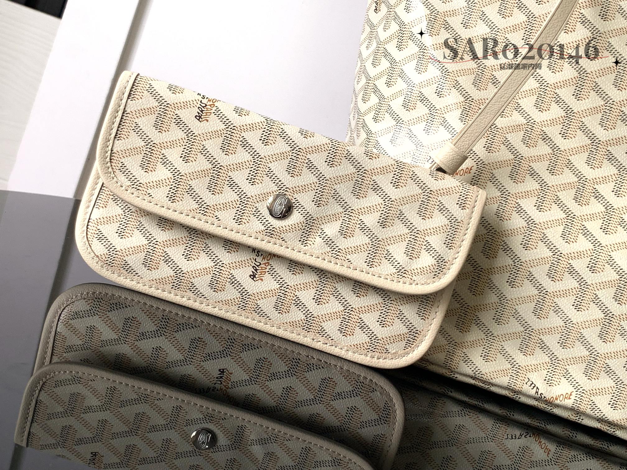 Goyard White Goyardine Coated Canvas and Leather Saint Louis PM Tote Goyard