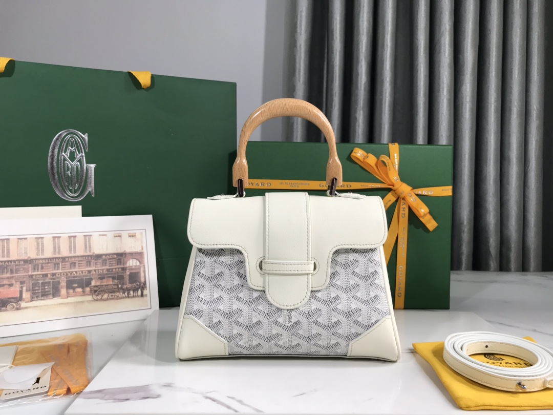 Goyard Saigon Souple Mini Bag White Goyardine Canvas