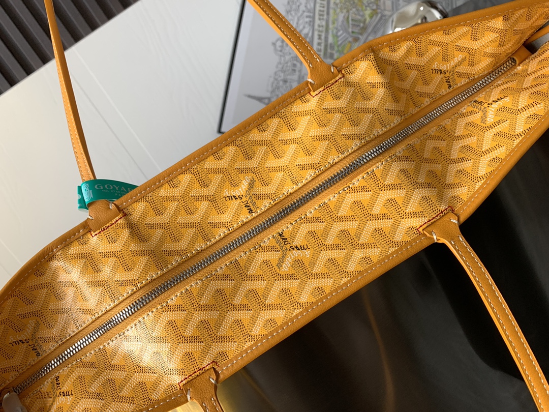 Goyard Goyardine Yellow Artois PM Tote Bag Palladium Goyard