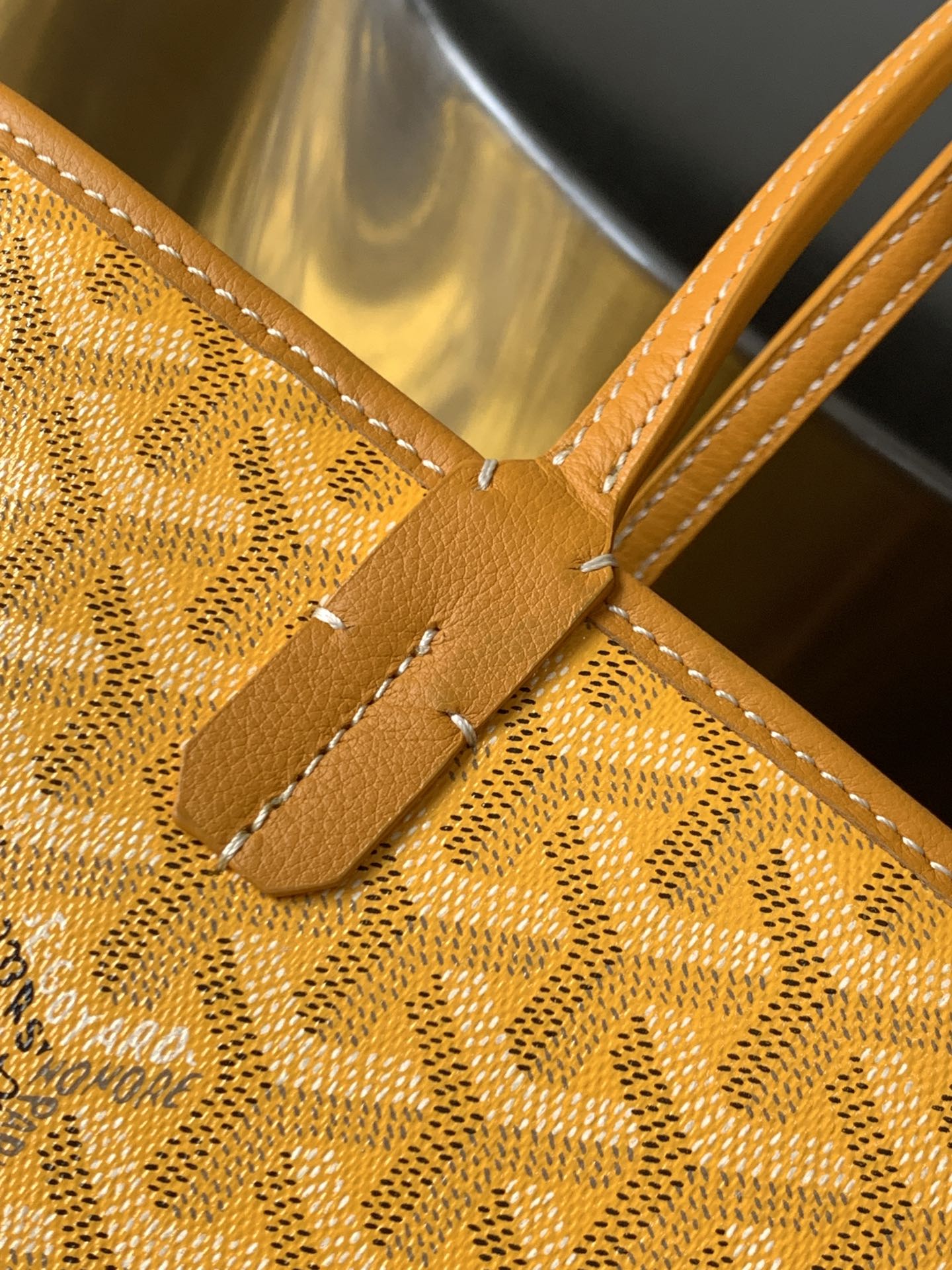 Goyard Goyardine Yellow Artois PM Tote Bag Palladium Goyard