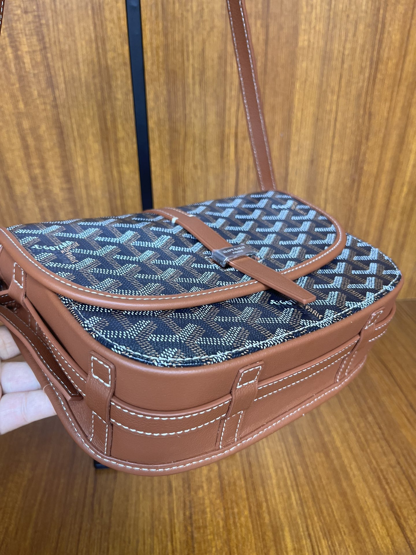 GOYARD Goyardine Belvedere II PM Messenger Bag Black Gold 1365915