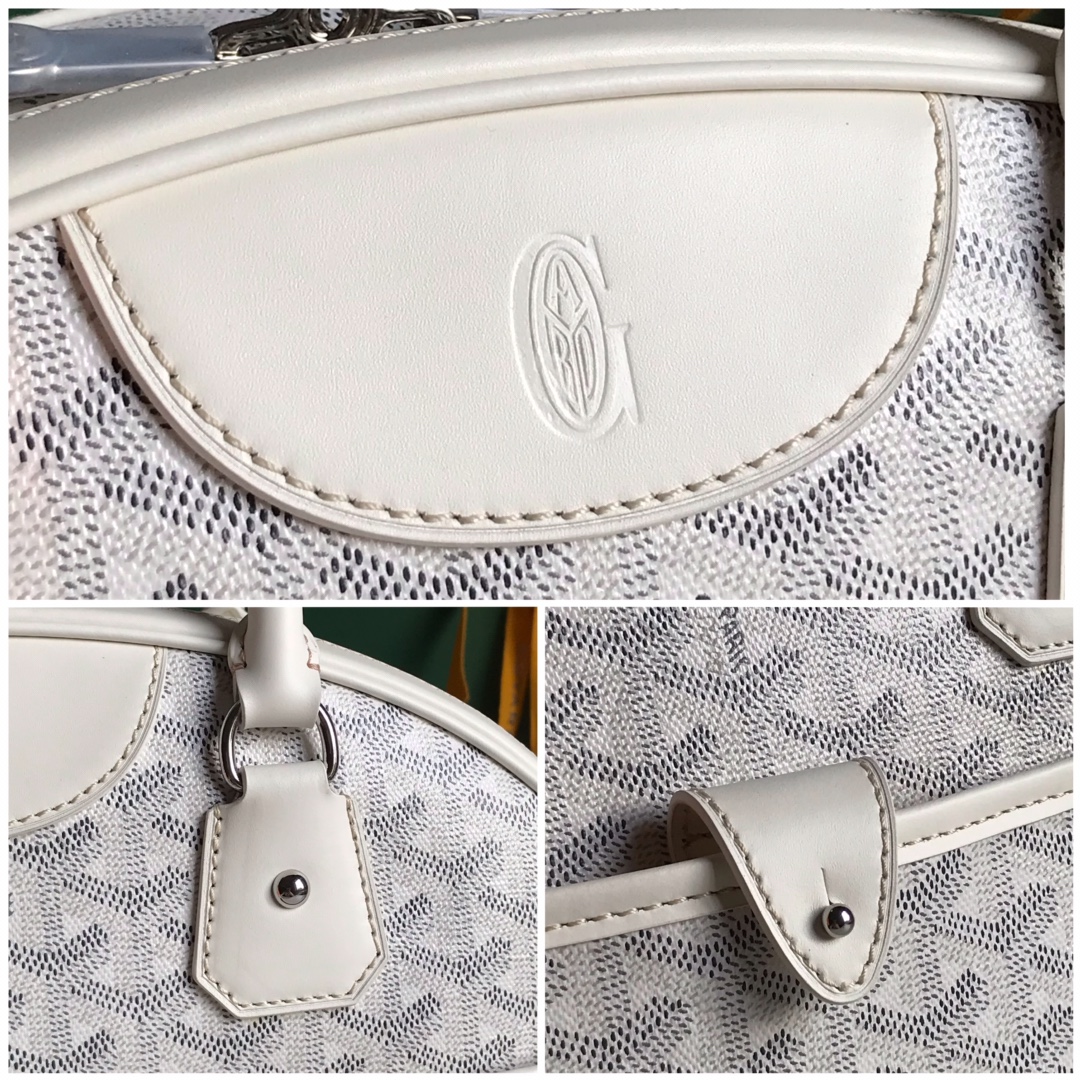 GOYARD Goyardine Saint Jeanne MM Bowler White