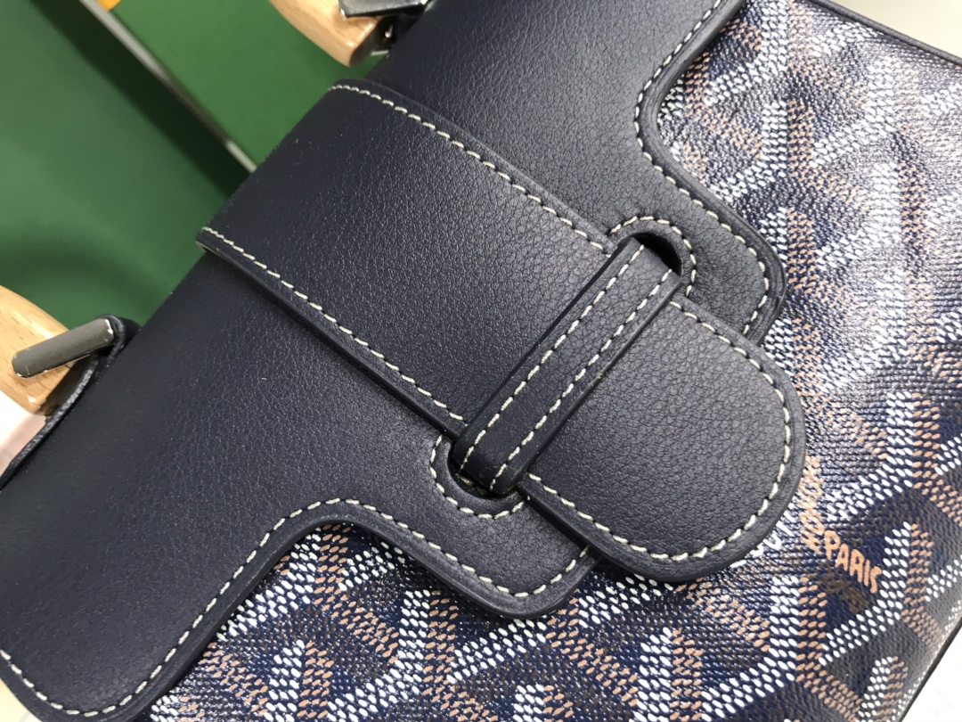 Goyard Blue Mini Goyardine Saigon Souple Dark blue Pony-