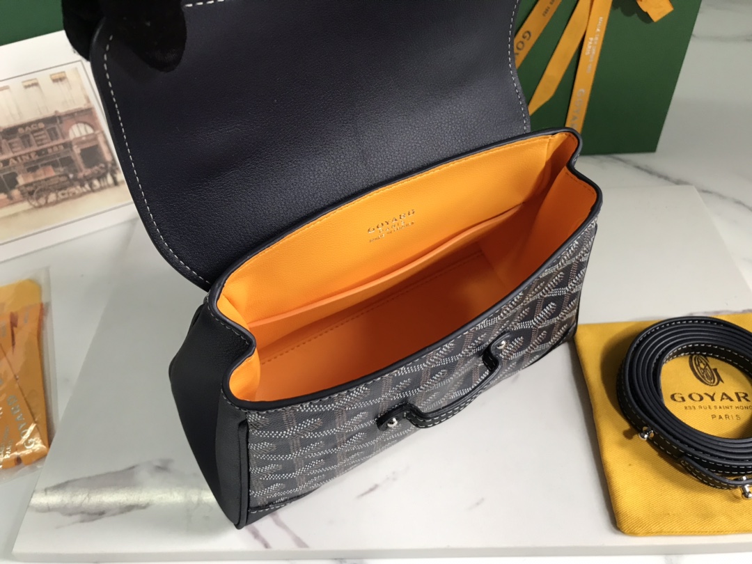 Goyard Blue Mini Goyardine Saigon Souple Dark blue Pony-
