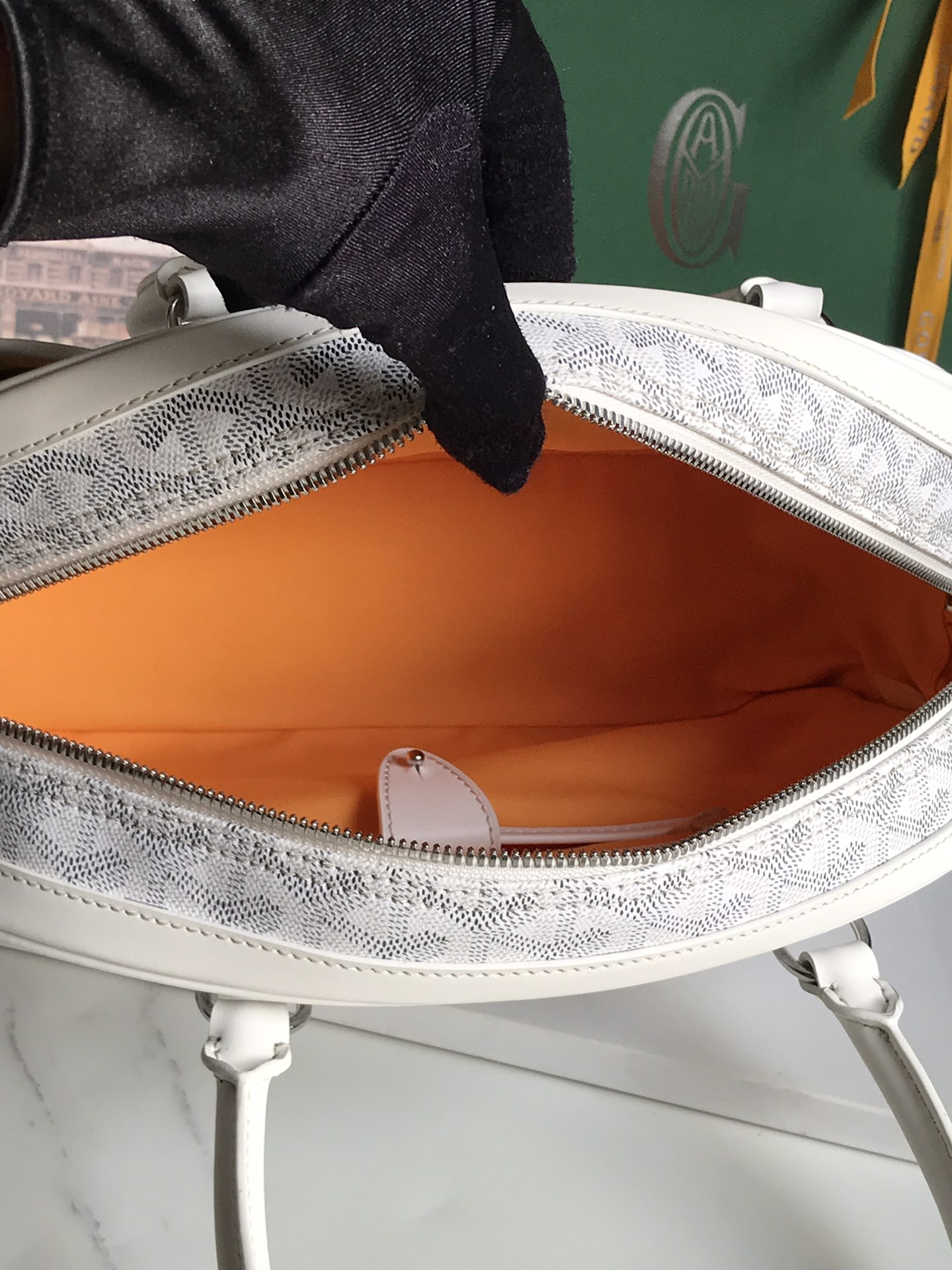 GOYARD Goyardine Saint Jeanne MM Bowler White