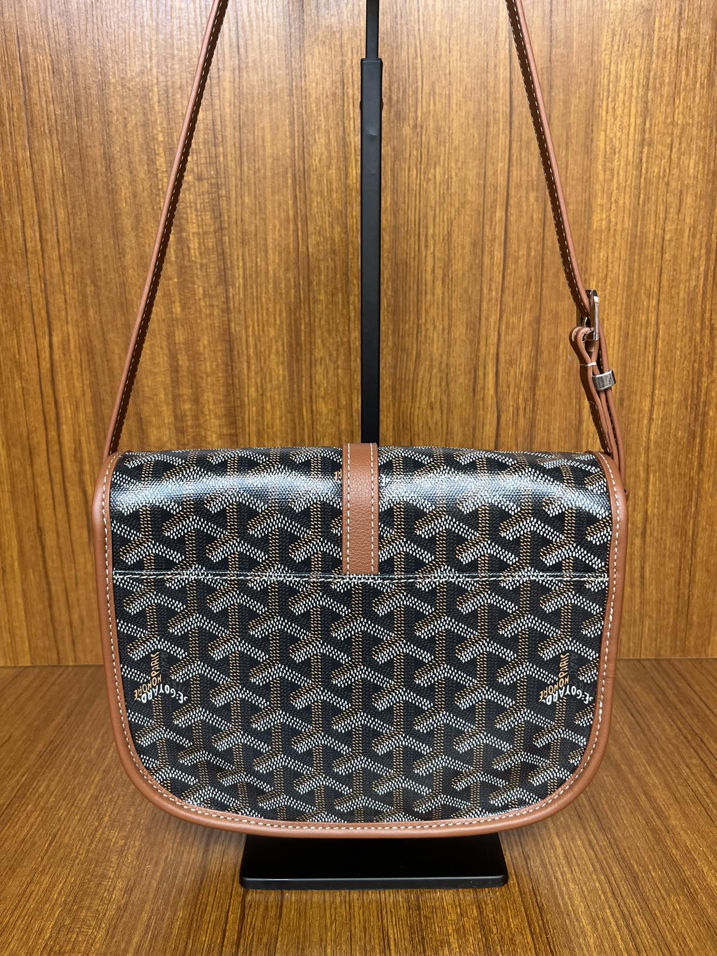 GOYARD Goyardine Belvedere II PM Messenger Bag Black Gold 1365915
