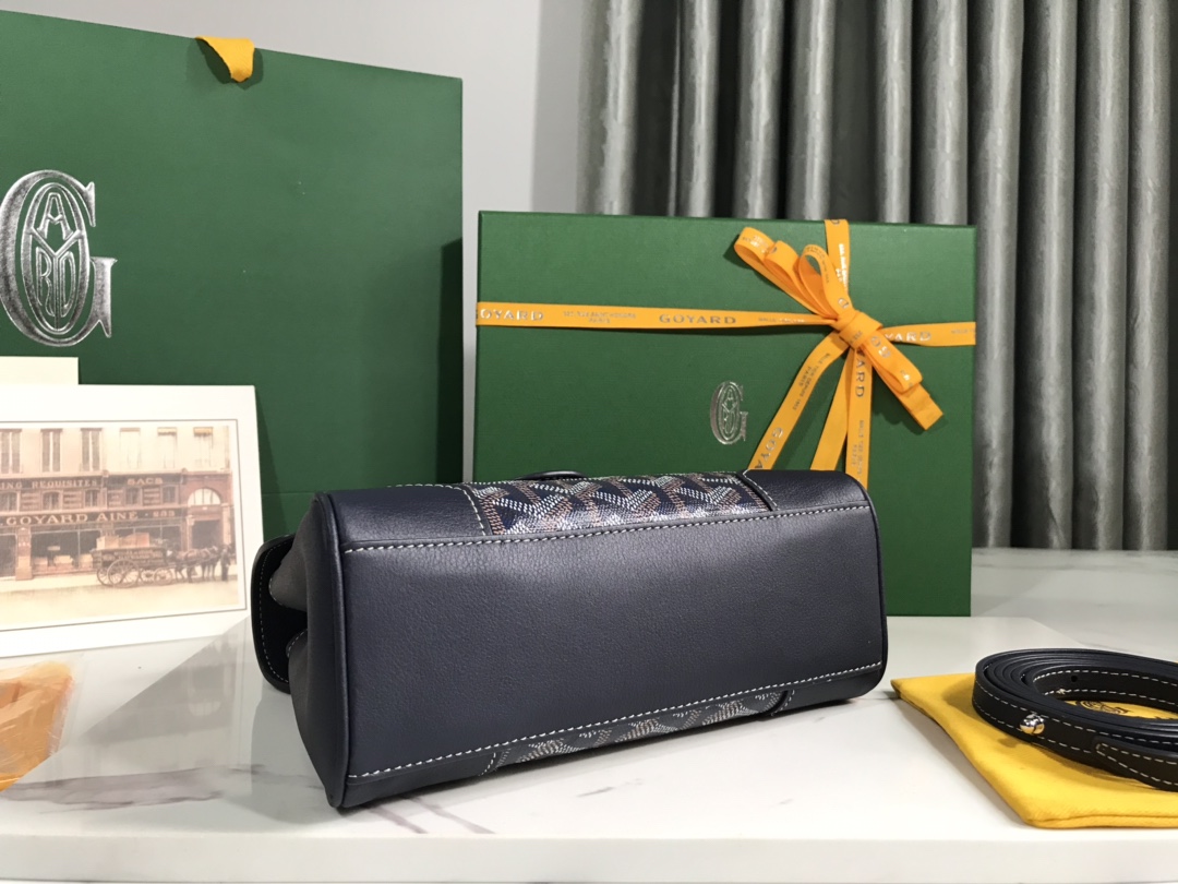 Goyard Blue Mini Goyardine Saigon Souple Dark blue Pony-