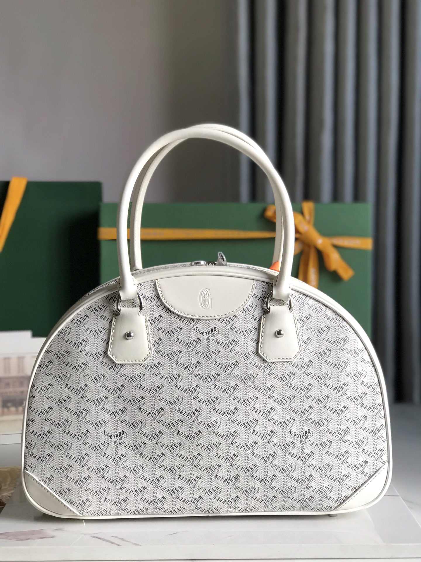 GOYARD Goyardine Saint Jeanne MM Bowler White