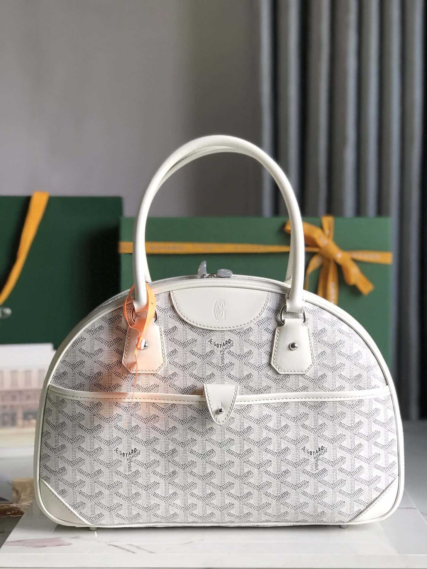 GOYARD Goyardine Saint Jeanne MM Bowler White