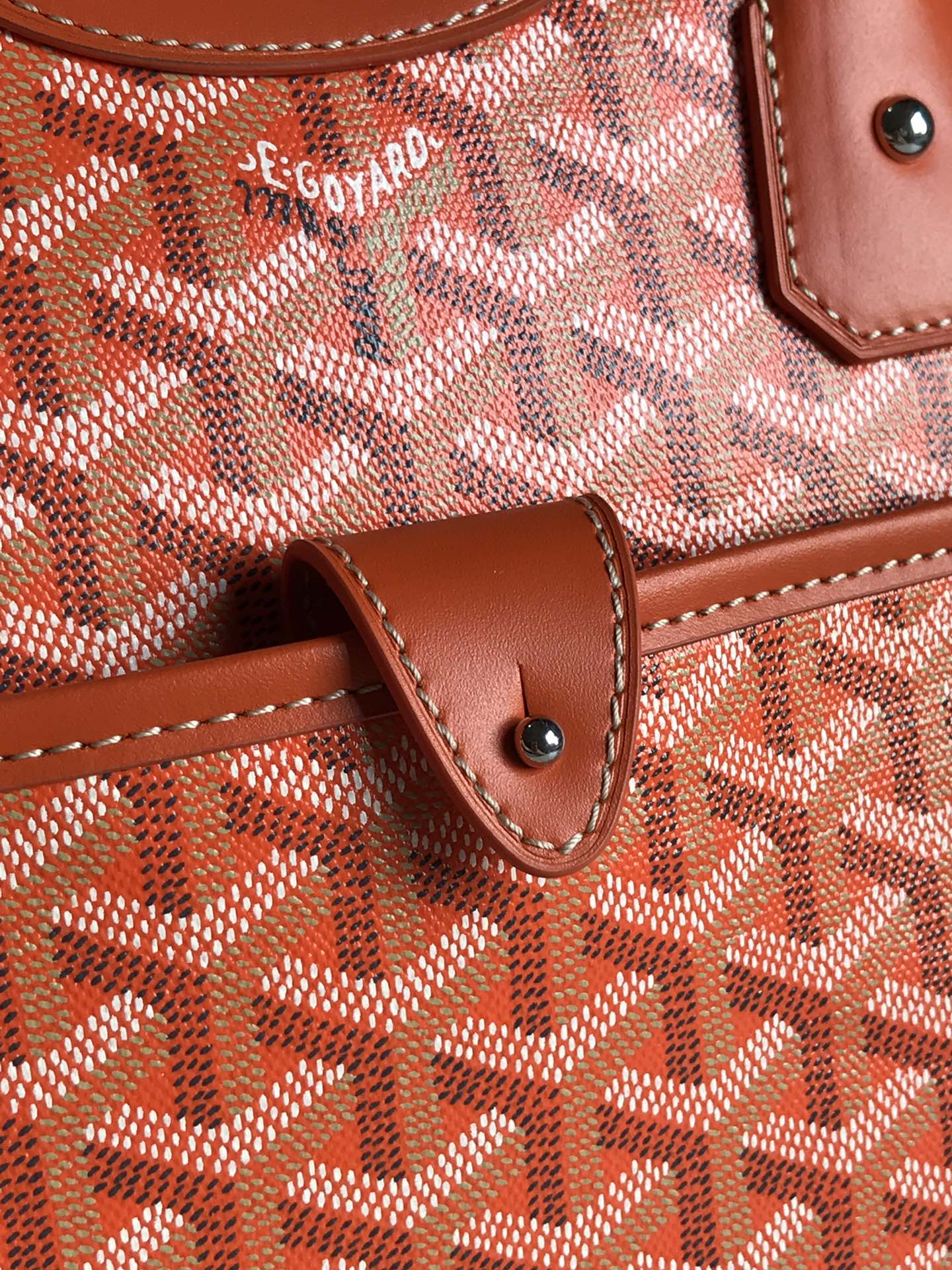 Goyard orange Chevron Print Coated Canvas St. Jeanne PM Bag | Yoogi's Closet