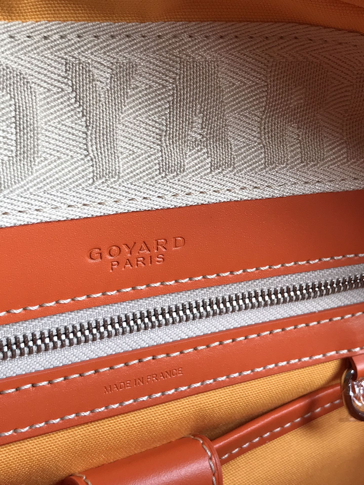 Goyard orange Chevron Print Coated Canvas St. Jeanne PM Bag | Yoogi's Closet