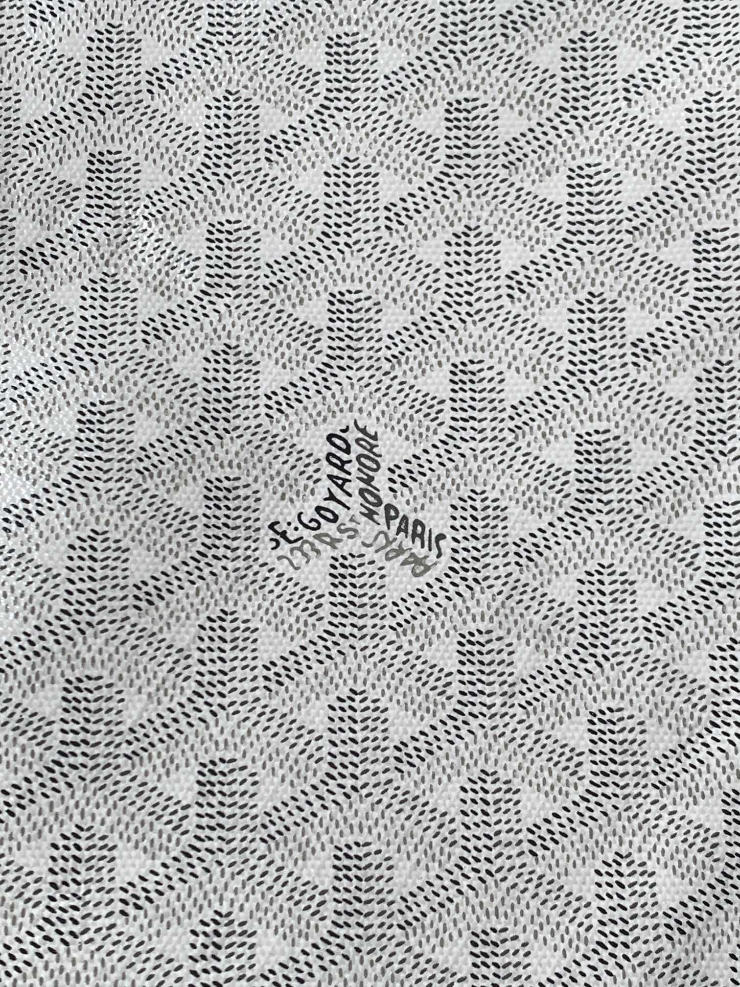 Goyard White Goyardine Artois GM Leather Cloth Pony-style calfskin Cloth ref.981279
