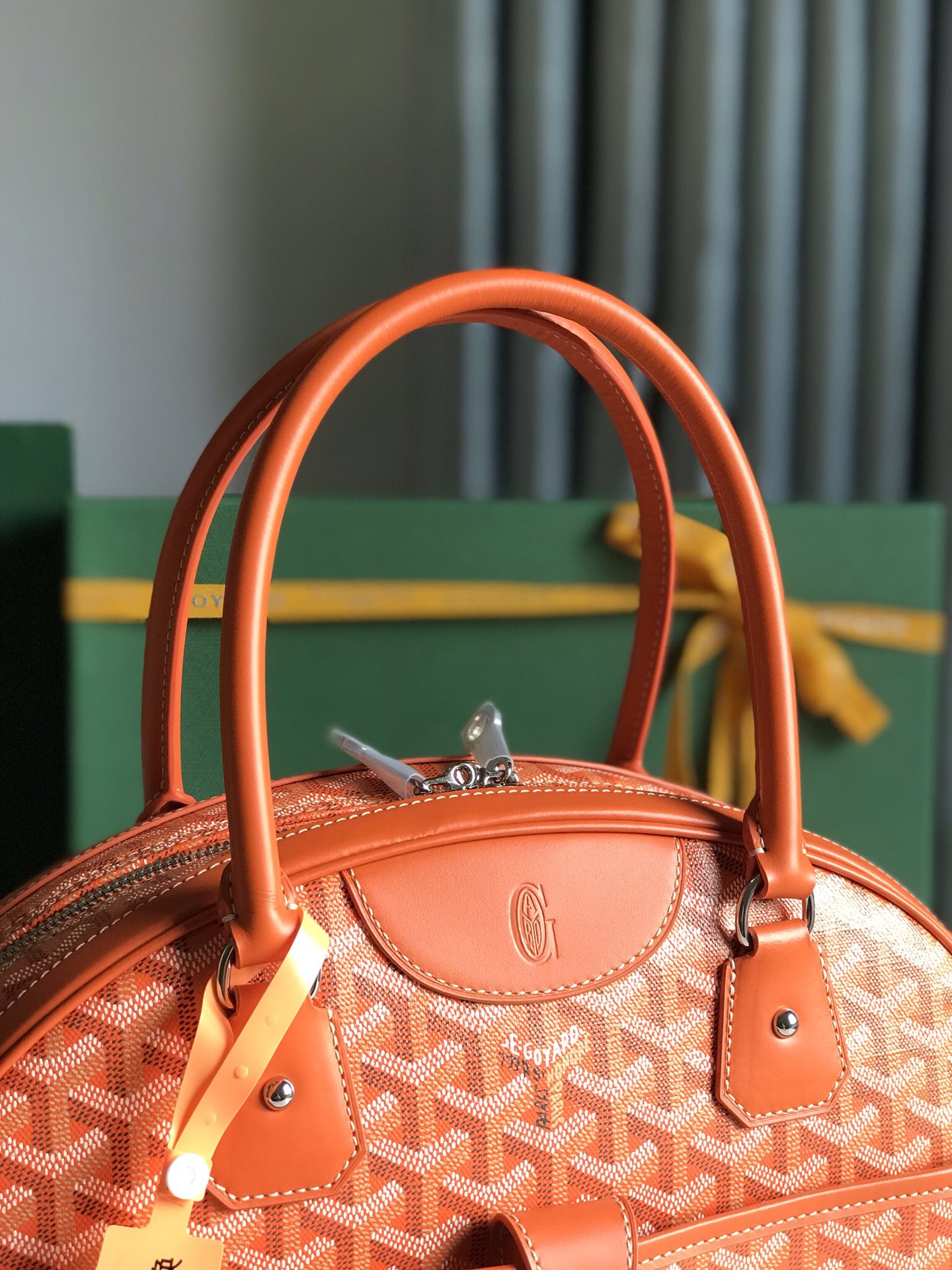Goyard orange Chevron Print Coated Canvas St. Jeanne PM Bag | Yoogi's Closet