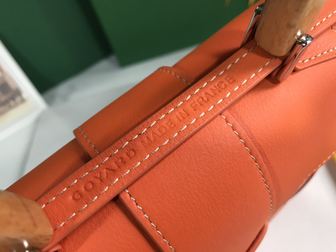 Goyard Saigon Souple Mini Orange Leather & Goyardine Canvas Bag