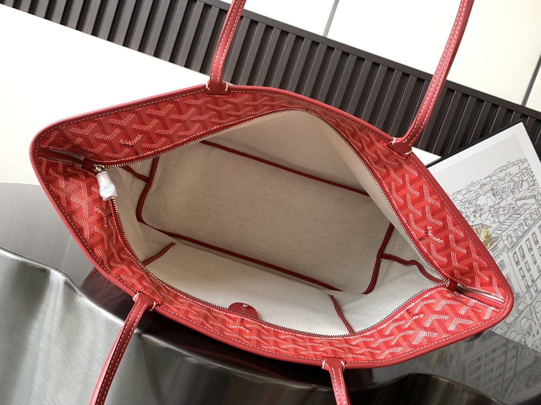 Goyard Artois Tote Coated Canvas PM Red 2752981