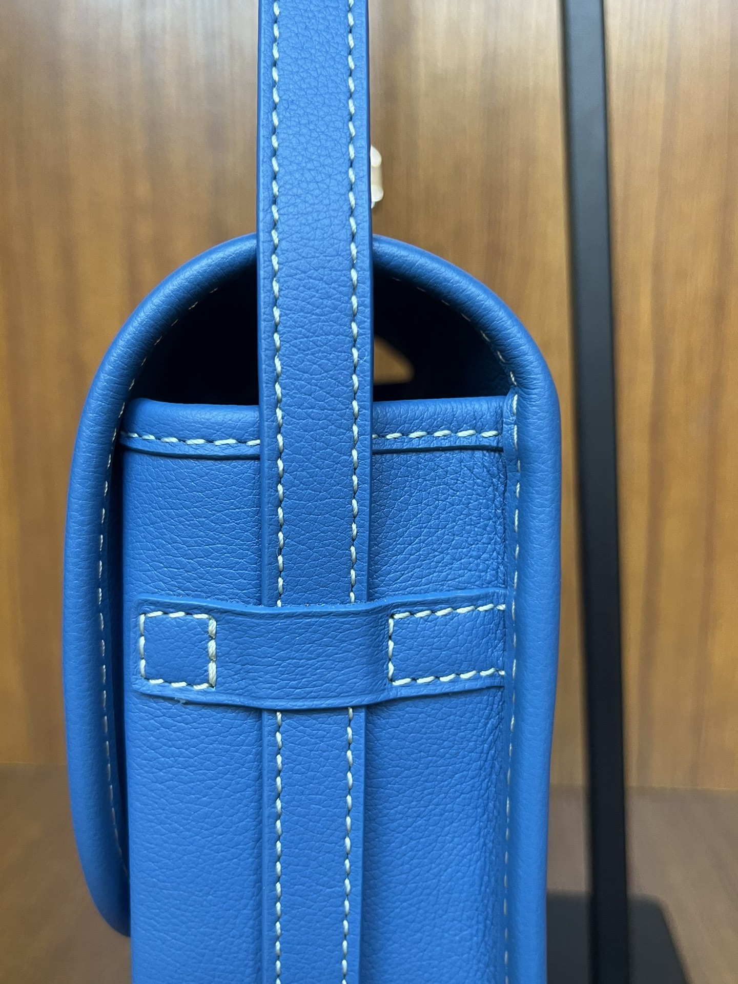 Goyard Blue Chevron Print Coated Canvas Belvedere MM Saddle Bag Goyard