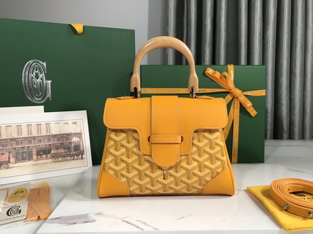 Goyard Yellow Mini Goyardine Saigon Souple Cloth Cloth ref.1327784